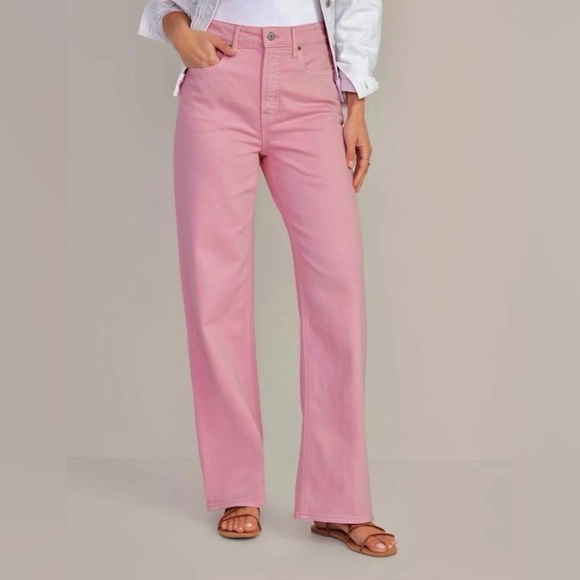 NWOT! Germanium Petal Extra High-Waisted Pop-Color Wide-Leg Jeans  -Size 16 💛 - Picture 1 of 2